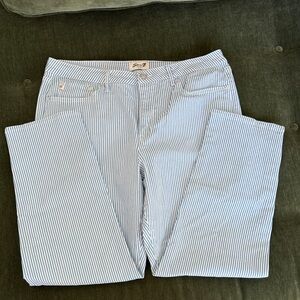 7 For All Mankind Blue and White Striped Pants
